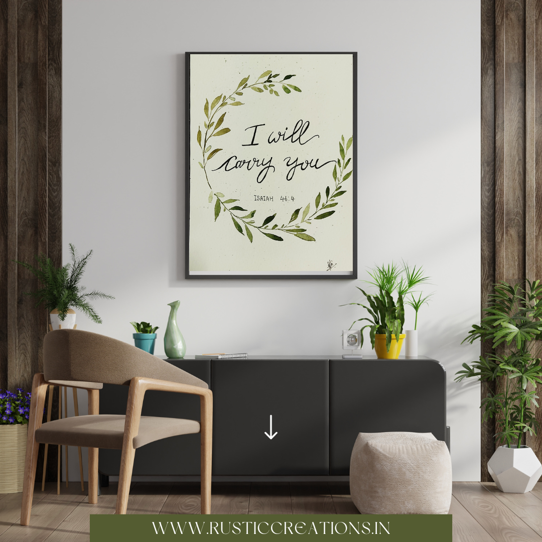 Minimal hand Painted frame(I will carry you)