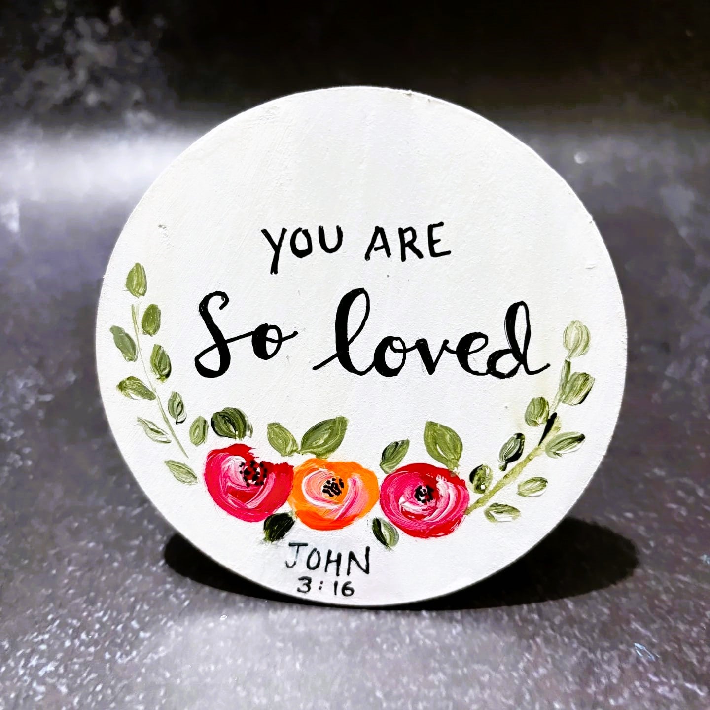 Hand painted Magent that can remind you that you are so cherished.