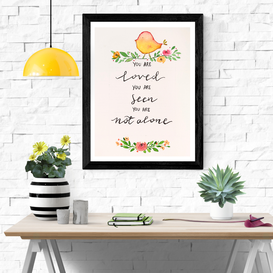 Motivational Quote Painting with wooden frame