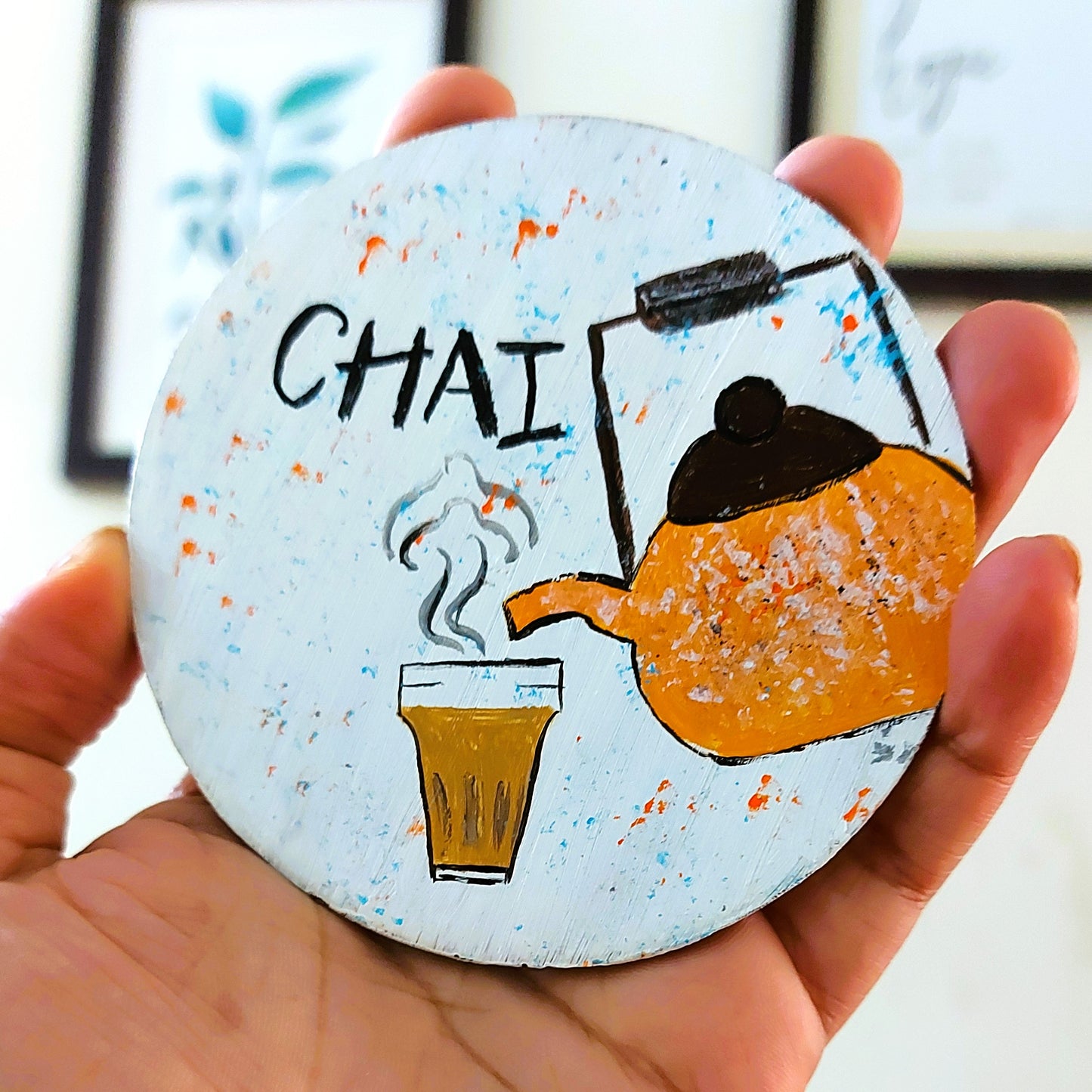 Chai Lovers hand painted magnet