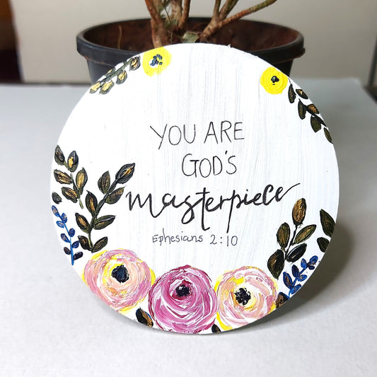 Motivational hand painted magnet