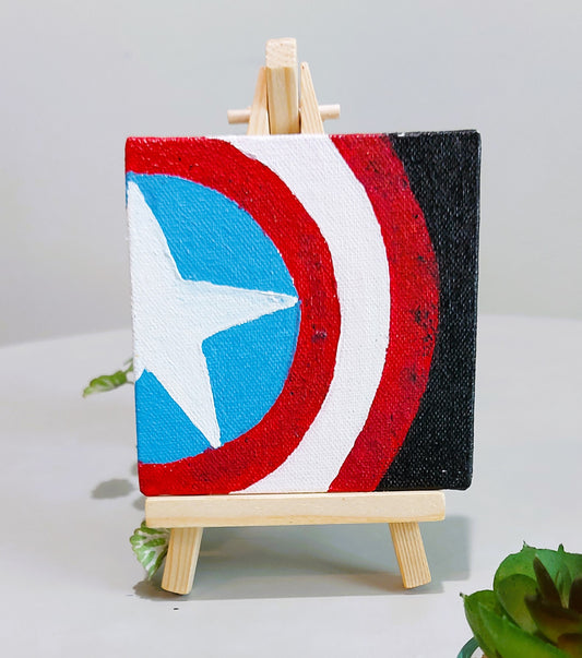 Captain America Hand Painted Mini Canvas