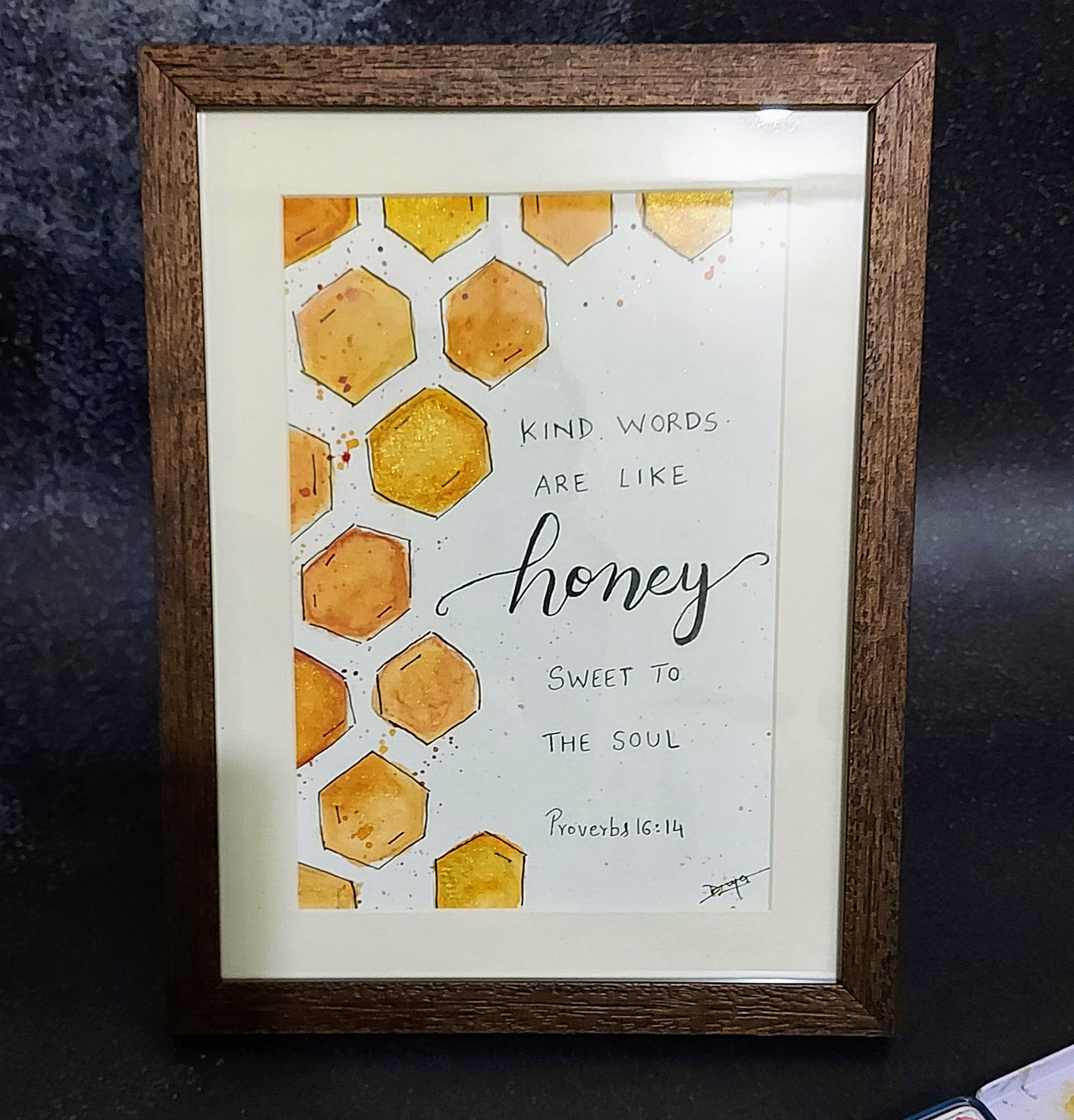 Motivational hand painted Christian Art work (Framed)