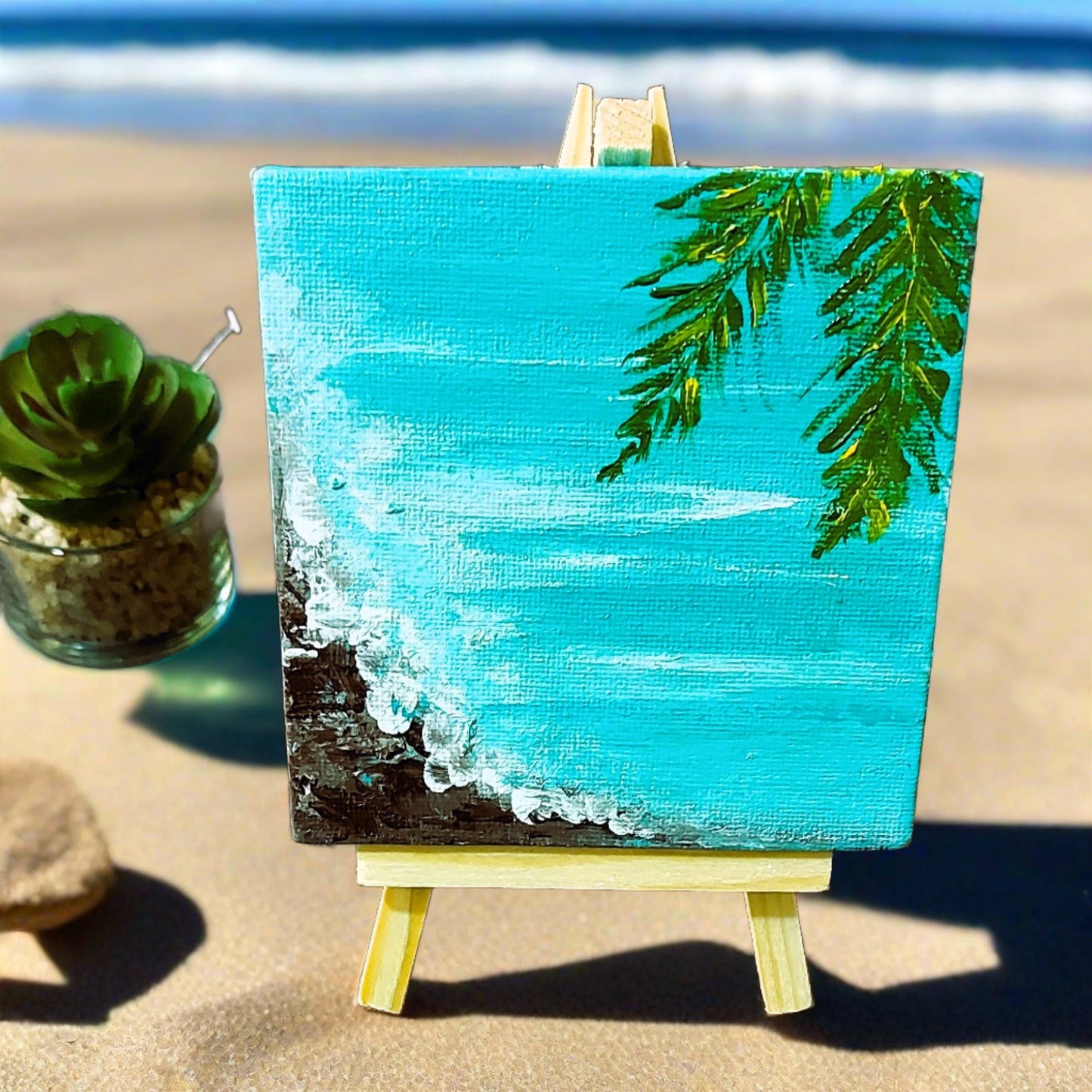 Mini Canvas with a Beach view