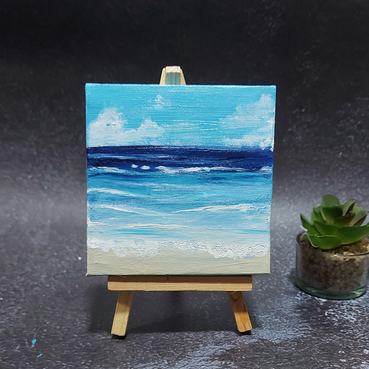 Mini Canvas Beach View for Work Desk