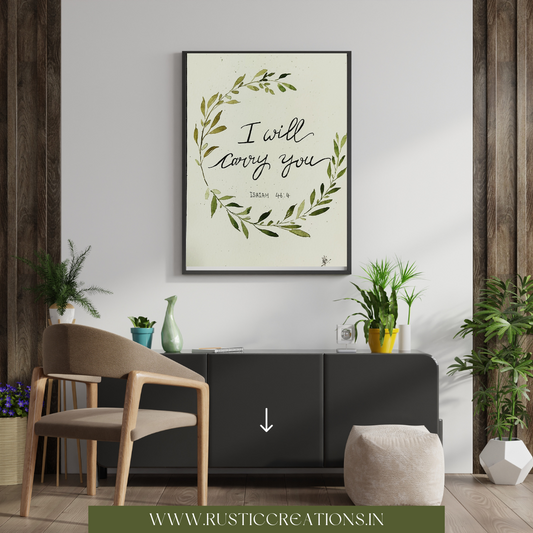 Minimal hand Painted frame(I will carry you)