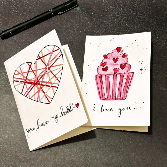 Valentine special Set of 2 Handmade Card .