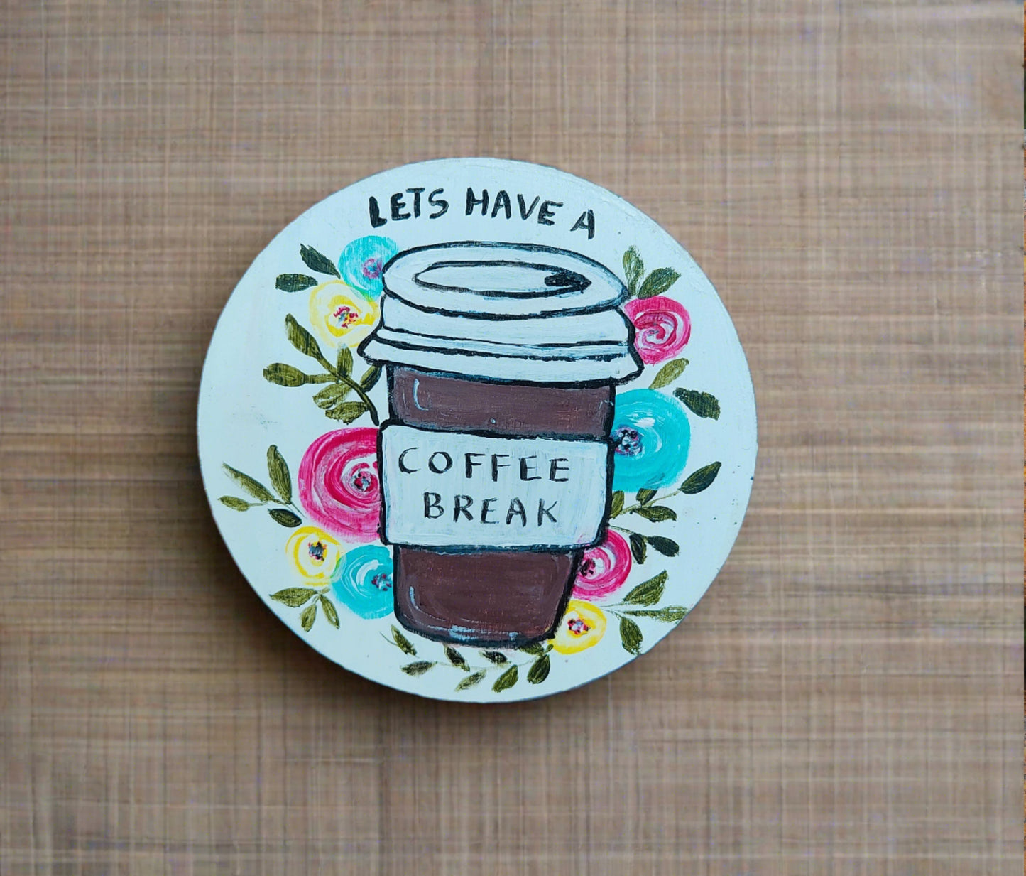 Coffee lover  hand painted Magnet