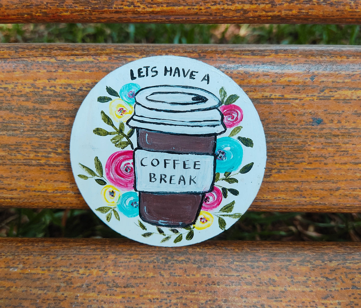 Coffee lover  hand painted Magnet