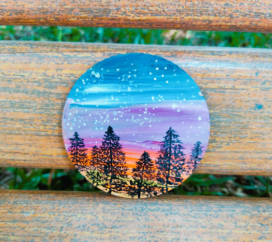 Hand Painted Scenery Magnet.