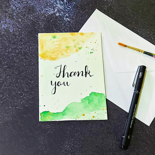 Thank You Hand painted Card.