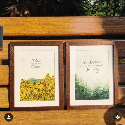 Set of 2 frames Beautiful painting with inspiring Quotes