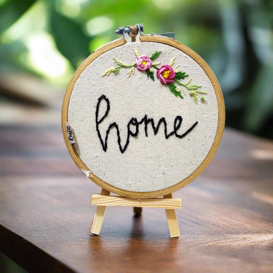 Hand Embroidered Hoop - "Home"