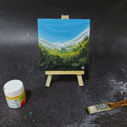 Hand painted Mini canvas with Beautiful Scenery