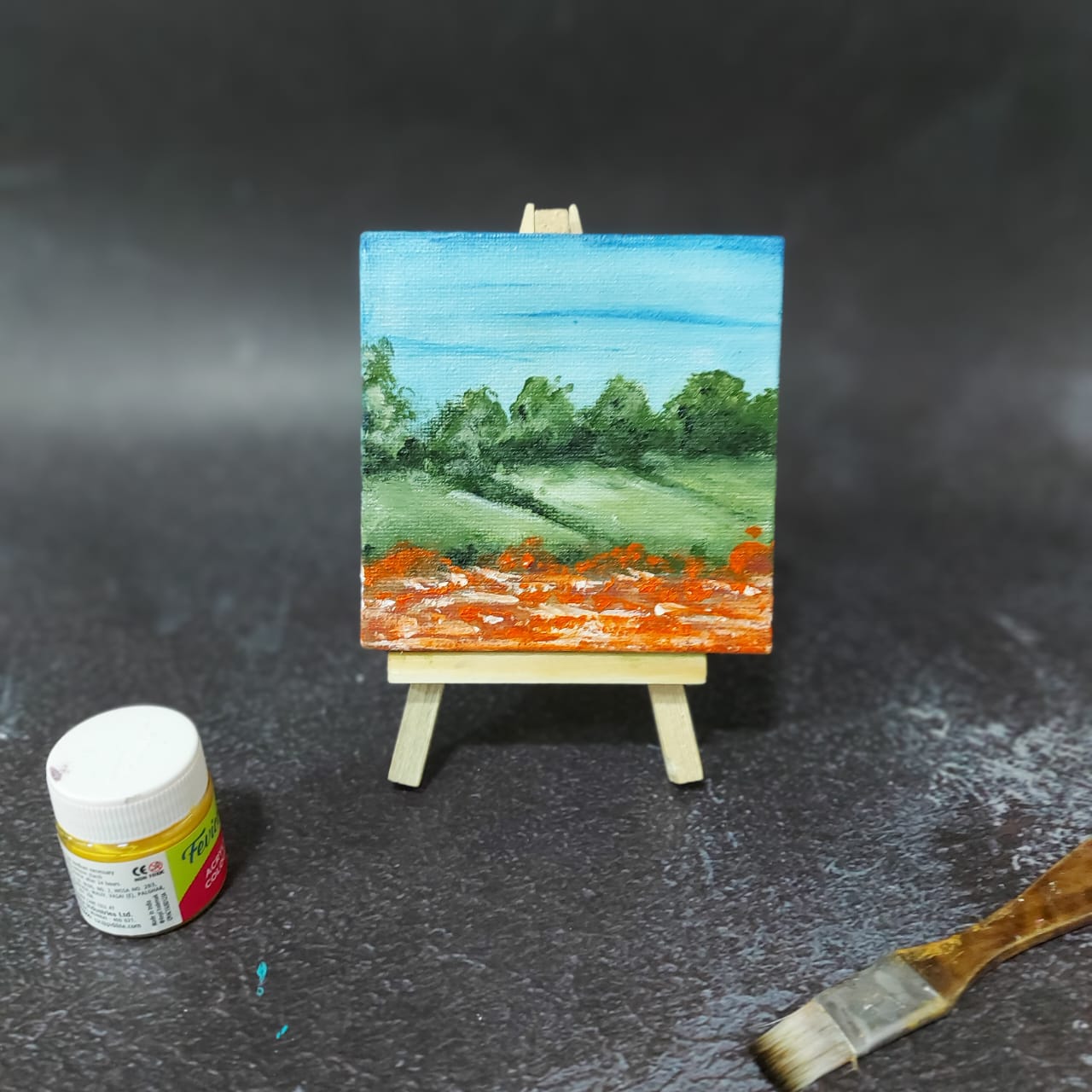 Handpainted Landscape on a Mini Canvas.