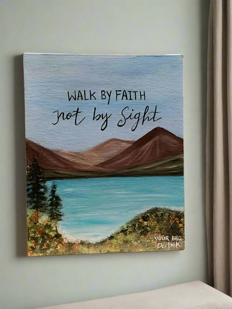 Walk by Faith not by Sight A4 wall Canvas board