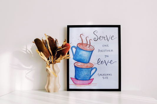Serve one another Painting with frame